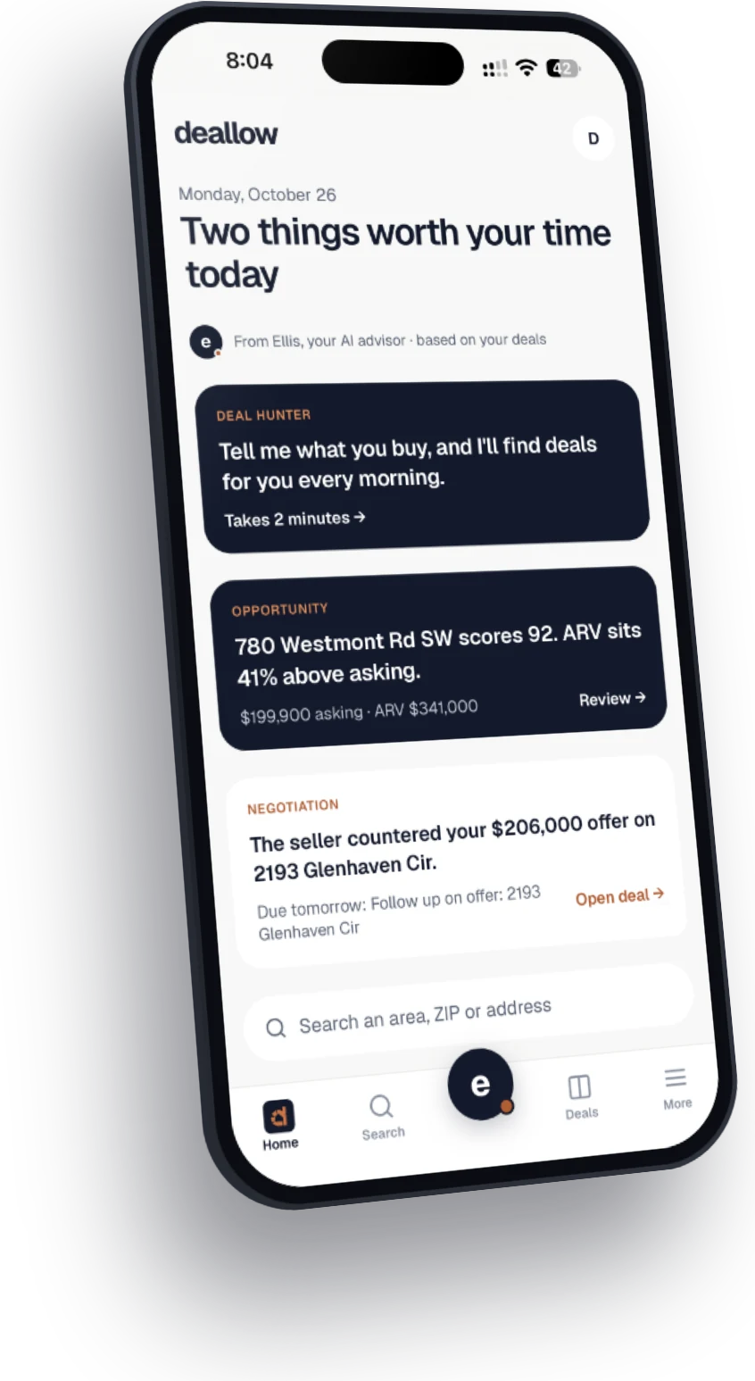 deallow app screen for Deal Hunter